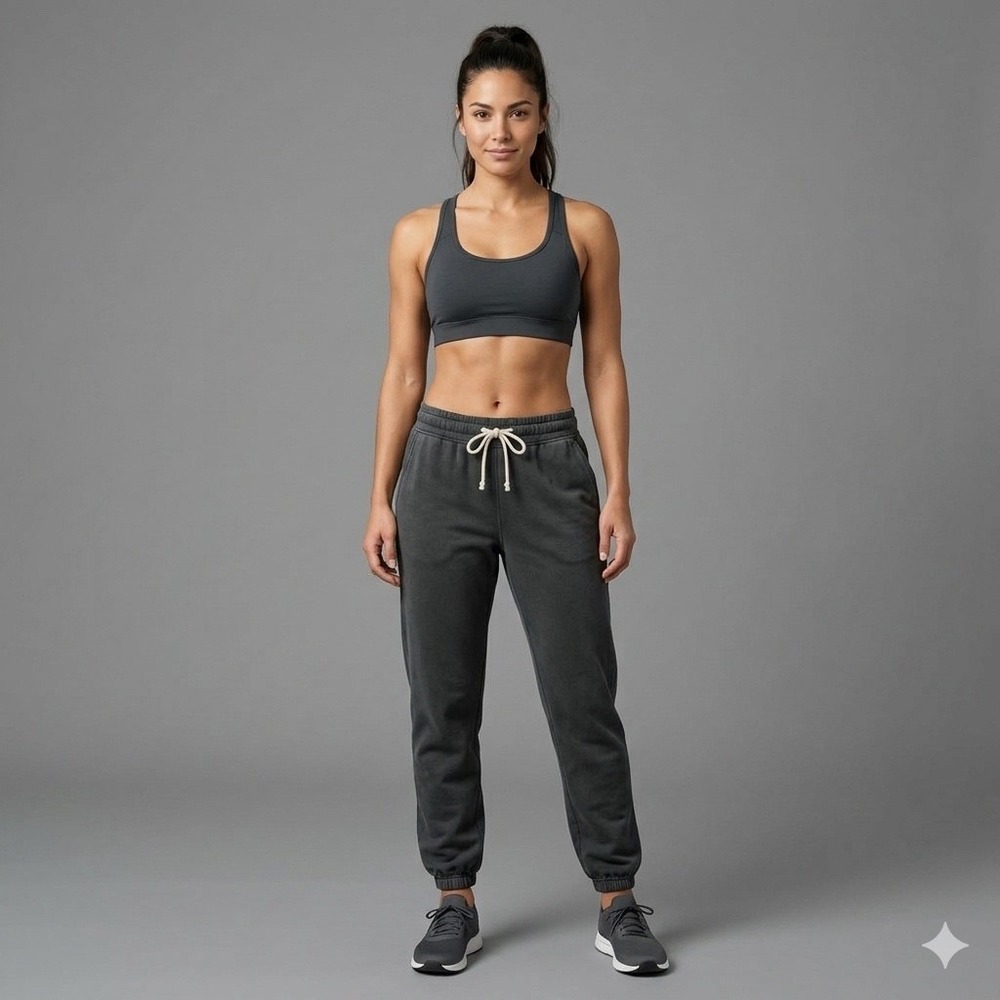 NEW A. Ren Organic Cotton Jogger Sweatpants Charcoal Grey Made in USA Medium